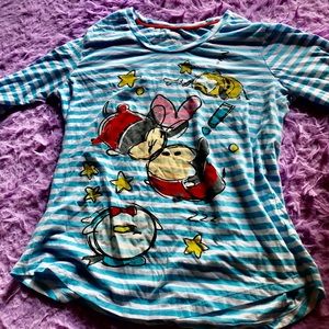 DISNEY ! Blue and white striped t shirt !